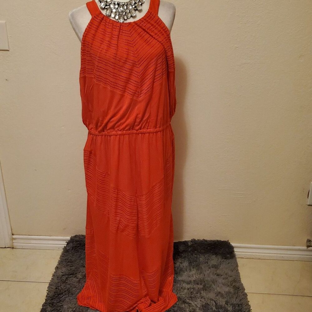NEW!!  SPENSER JEREMY SUN DRESS ORANGE SLEEVELESS POLY/SPANDEX SIZE 18W(2X)
